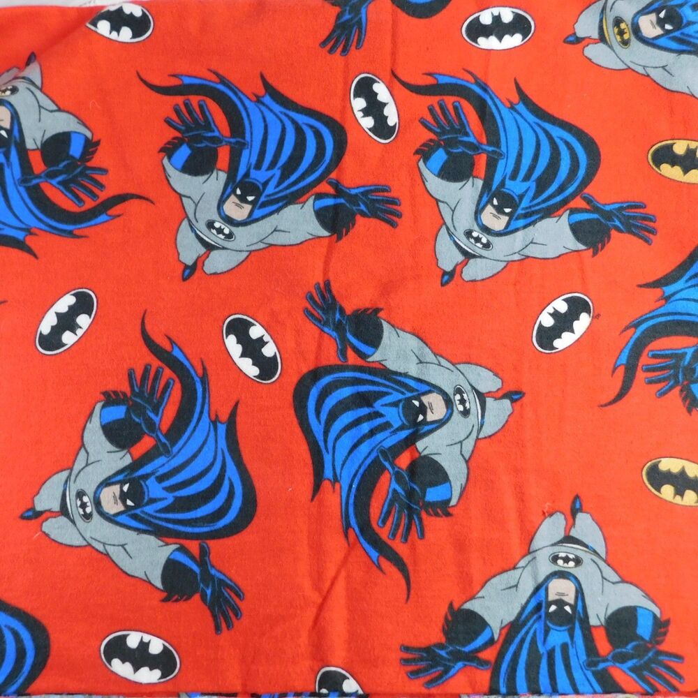 Batman Flannel Fabric -2 Yards Comics 1995 Kids Superhero Cotton Vintage Sewing